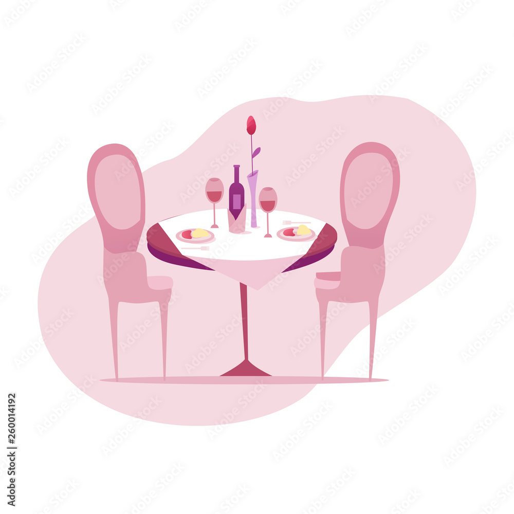 Served table in restaurant vector illustration Served table in restaurant vector illustration
