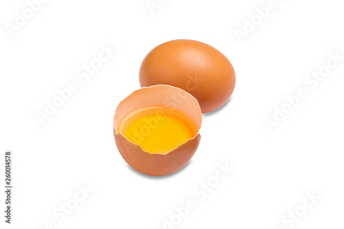 Chicken eggs on a white background.