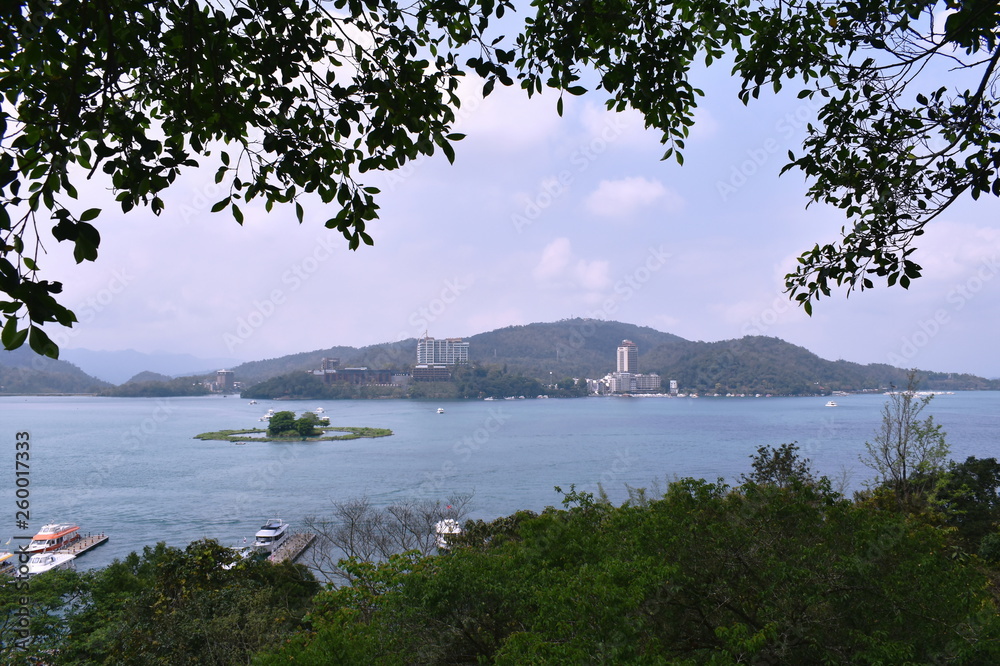 landscape of sun moon lake natural travel location in Taiwan