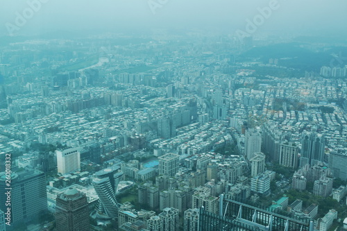 view of cityscape from Taipei 101 tallest building in Taiwan