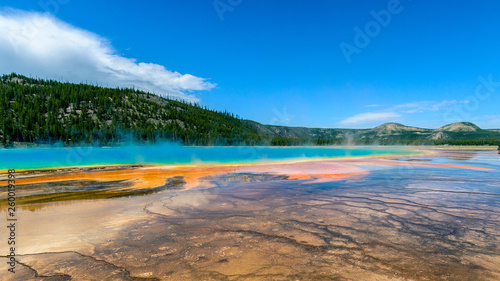 Colourful Grand Prismatic Spring, Yellowstone National Park, Wyoming, USA