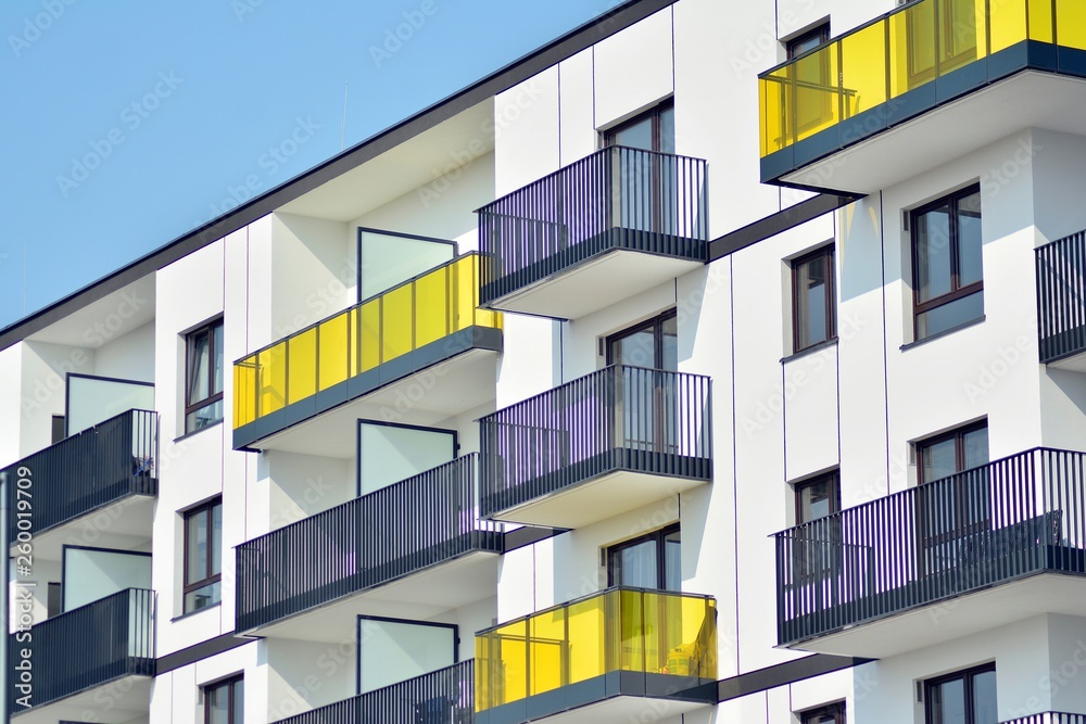 Modern european complex of apartment buildings. Fragment of a modern residential apartment building. Modern european complex of apartment buildings. Fragment of a modern residential apartment building.