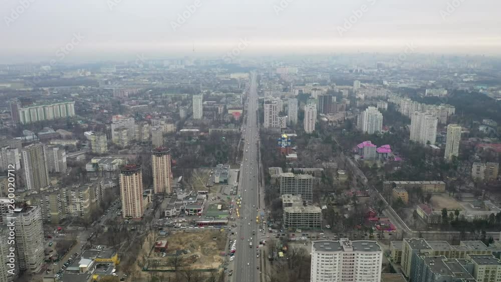 Time lapse of highway in a residential area of Kiev Time lapse of highway in a residential area of Kiev