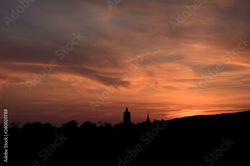 Late Sunset in Horizon with Church