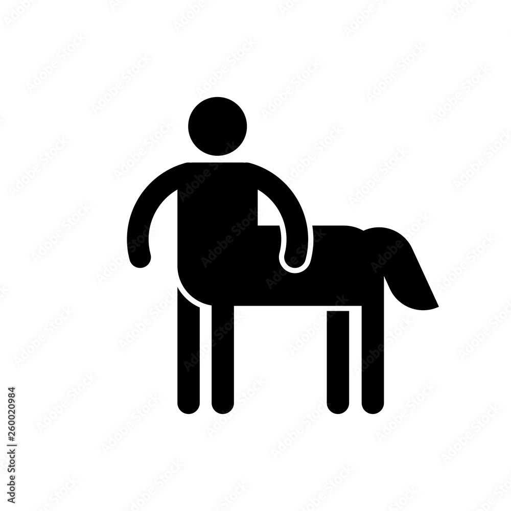 Centaur symbol pictogram. Half man half horse sign. Mythical creature Centaur symbol pictogram. Half man half horse sign. Mythical creature