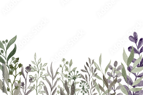 Wallpaper Mural Watercolor garden floral wedding invitation. Isolated greeting design. Watercolor frame with leaves. Torontodigital.ca