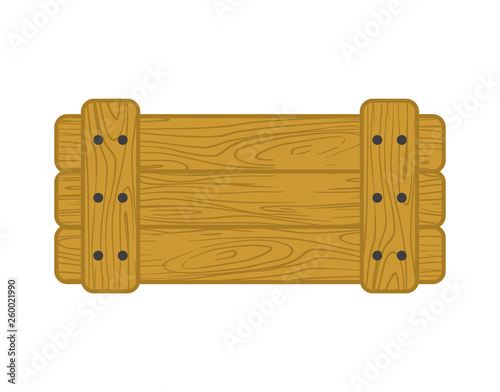 Wooden box isolated. cartoon style vector illustration