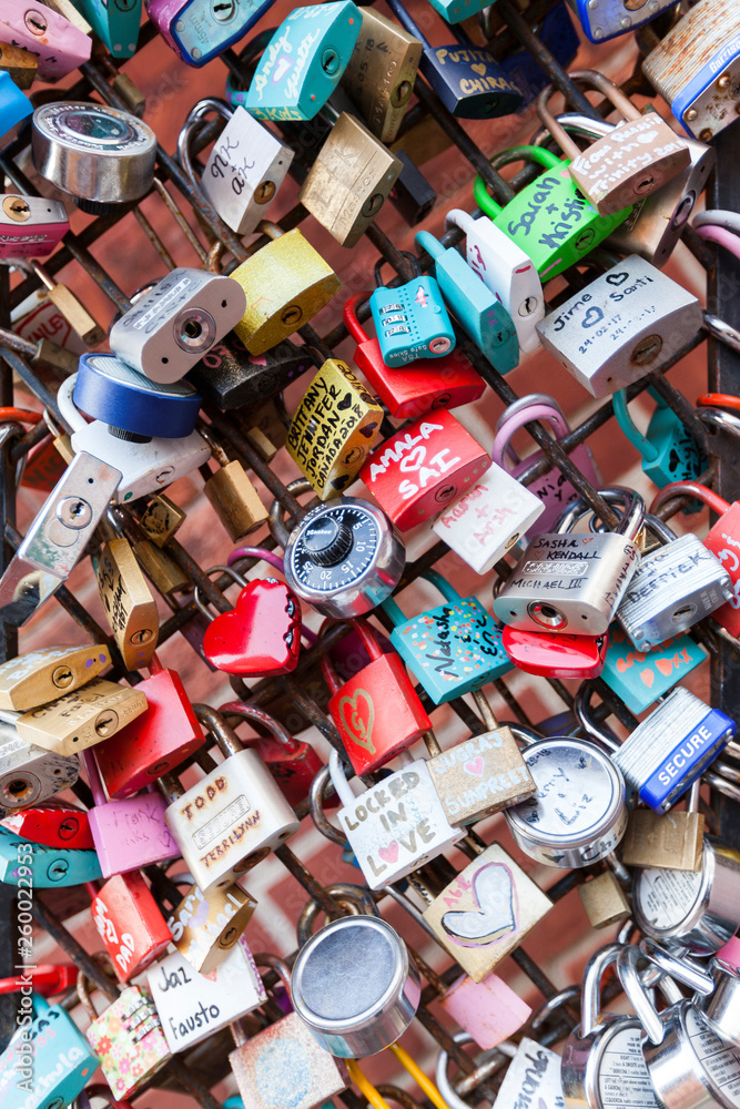 Padlocks for love and success at Toronto Canada