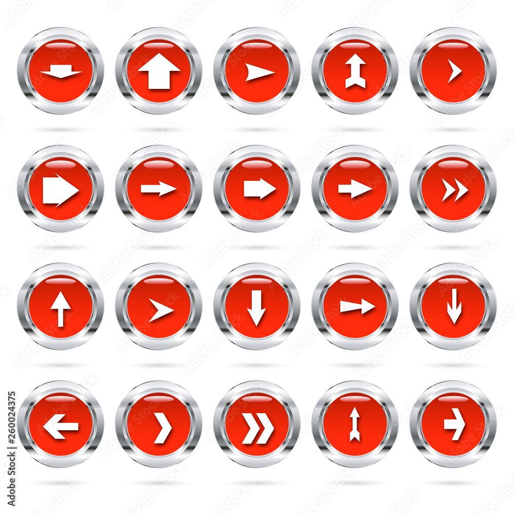 RED ARROWS 3D BUTTONS SET RED ARROWS 3D BUTTONS SET