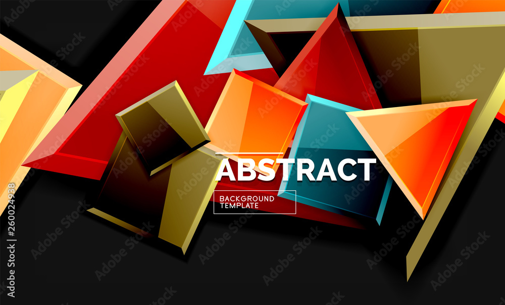 Squares and triangles geometrical background Squares and triangles geometrical background