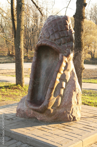 Monument to Russian bast shoes in the city Vyazma