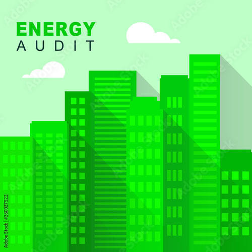 Home Energy Audit Apartments Show Saving Power And Reducing Costs - 3d Illustration
