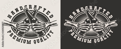 Vintage pub monochrome print