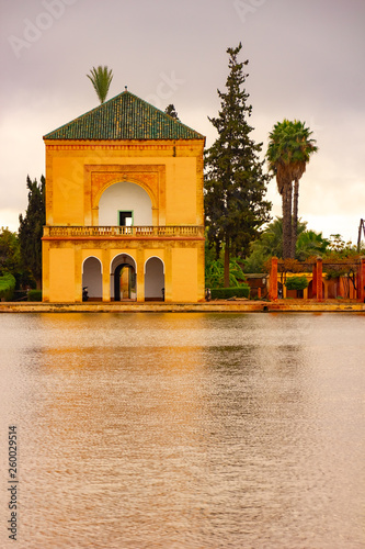 Saadian garden pavilion of the Menara gardens in Marrakech, Morocco, Africa © pszabo