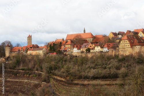 Rothenburg ob der Tauber with traditional German houses, Bavaria, Germany