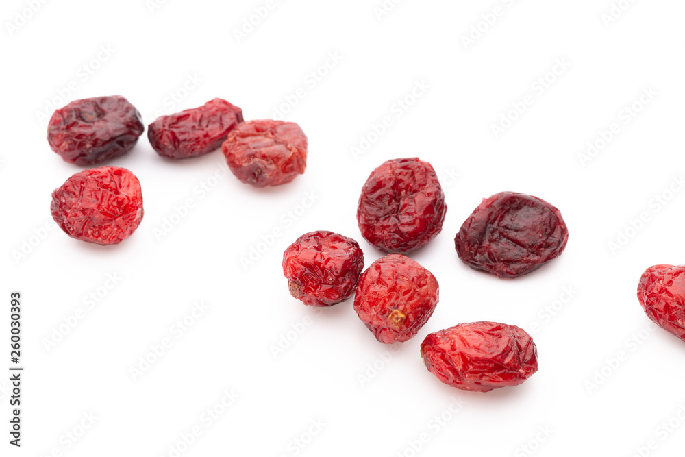 Dried cranberries isolated on white background Dried cranberries isolated on white background