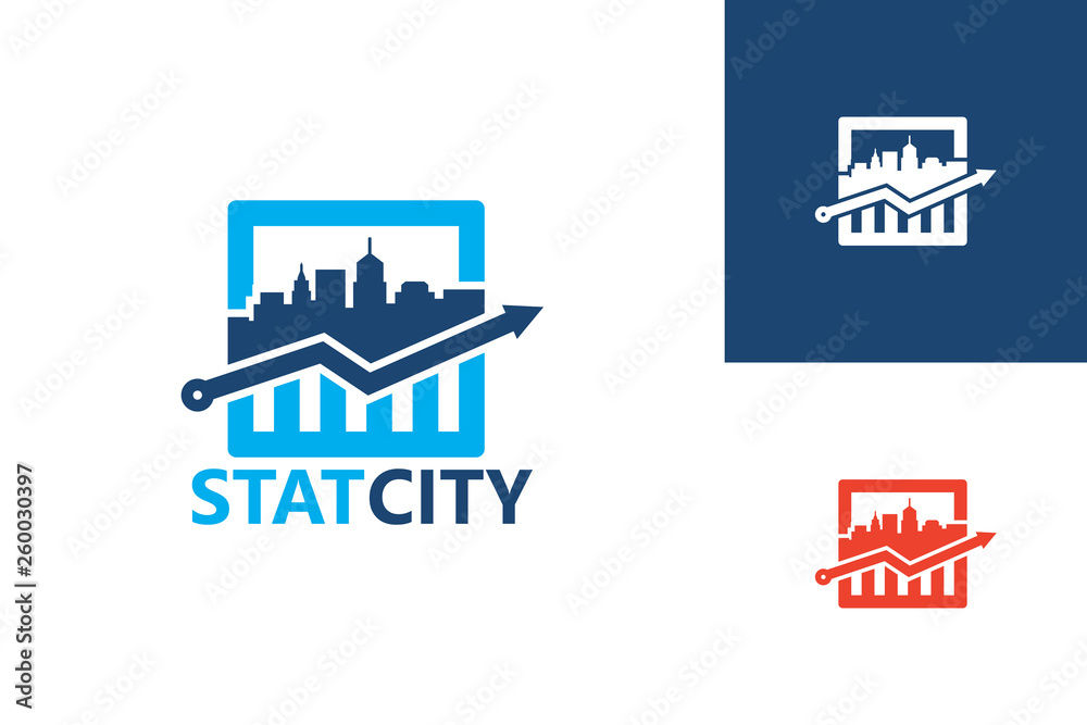 Statistic City Logo Template Design Vector, Emblem, Design Concept, Creative Symbol, Icon
