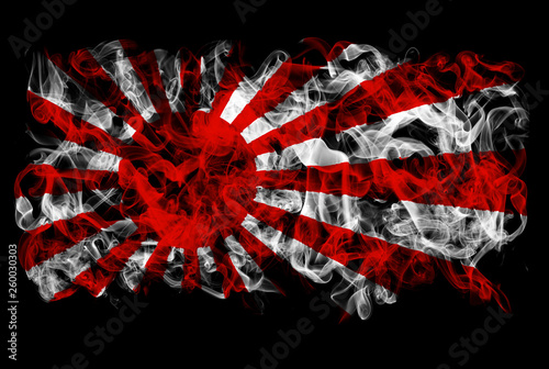 Konstfotografi Smoking flag of Japan - rising sun