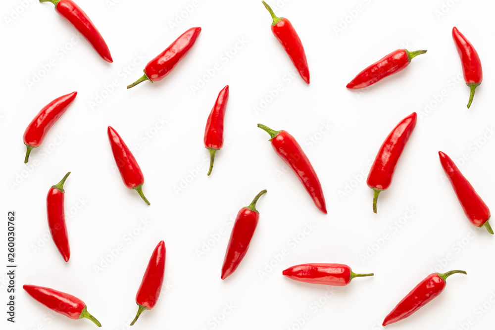 Chili or chilli cayenne pepper isolated on white background cutout.
