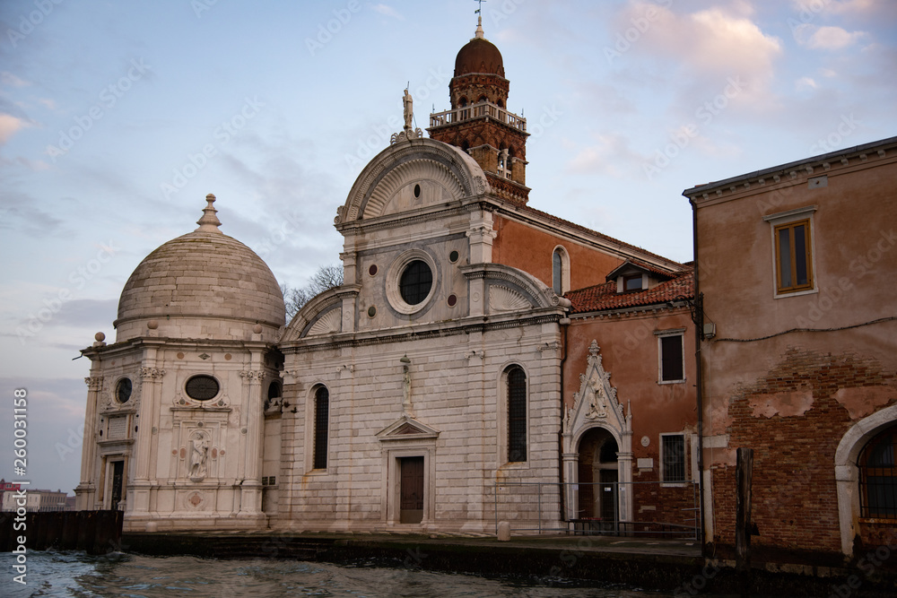 Church of San Michele in Isola also known as San Michele di Murano. Cemetery in Venice, Italy.