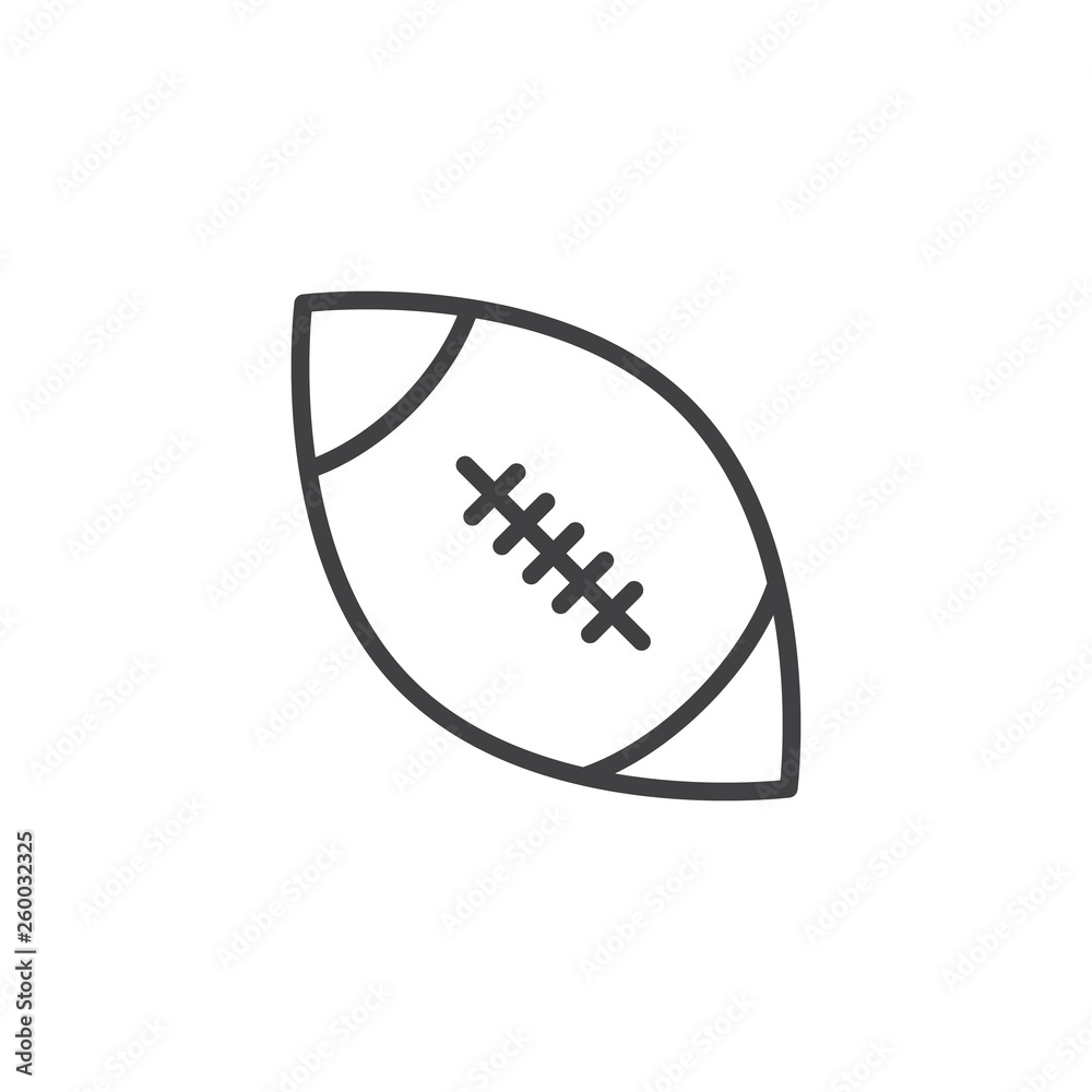 Rugby ball line icon. linear style sign for mobile concept and web design. American football ball outline vector icon. Symbol, logo illustration. Pixel perfect vector graphics Rugby ball line icon. linear style sign for mobile concept and web design. American football ball outline vector icon. Symbol, logo illustration. Pixel perfect vector graphics