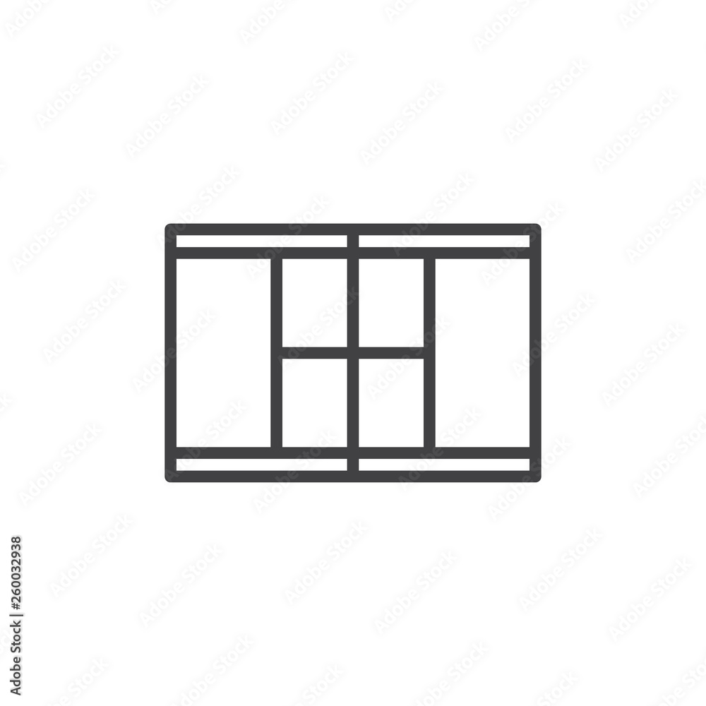 Tennis court line icon. linear style sign for mobile concept and web design. Tennis field outline vector icon. Symbol, logo illustration. Pixel perfect vector graphics Tennis court line icon. linear style sign for mobile concept and web design. Tennis field outline vector icon. Symbol, logo illustration. Pixel perfect vector graphics