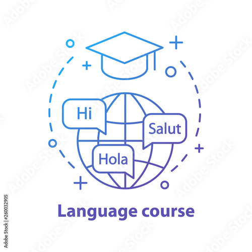 Language courses concept icon