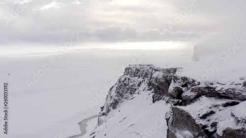 Wallpaper Mural Snowy Mountain in the Morning Covered in Cloud and Birds Torontodigital.ca