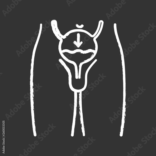 Urinary incontinence chalk icon