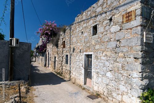 Street view from Mesta village Chios Greece.. photo