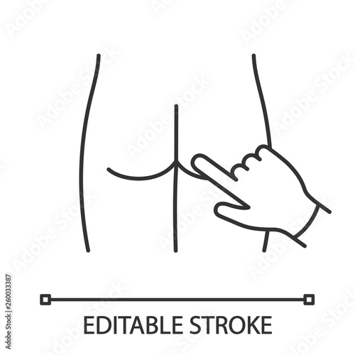 Digital rectal exam linear icon