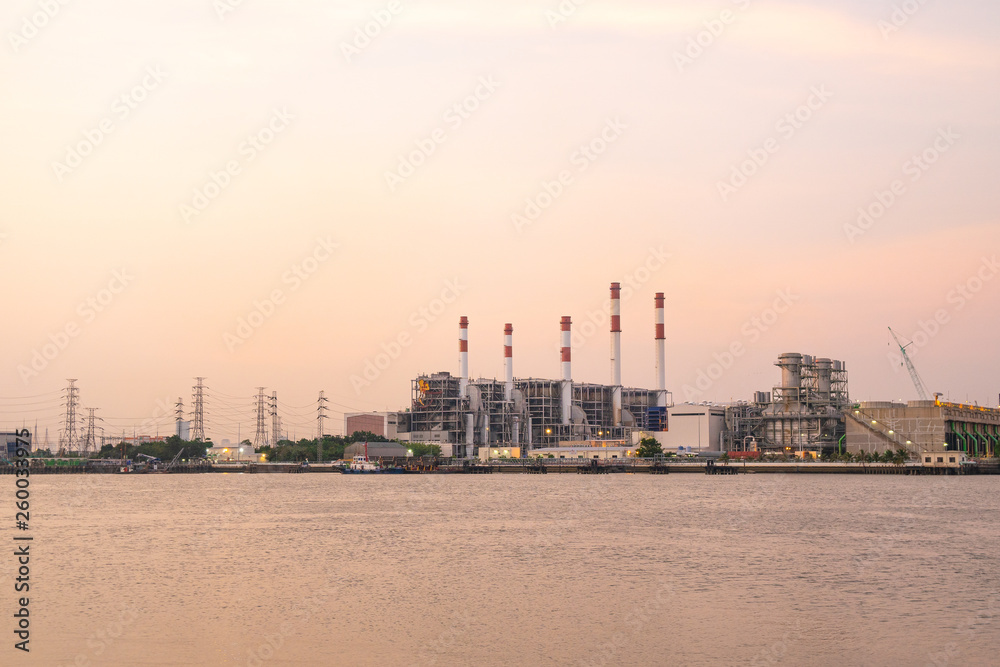 Fototapeta premium Power plant during the evening