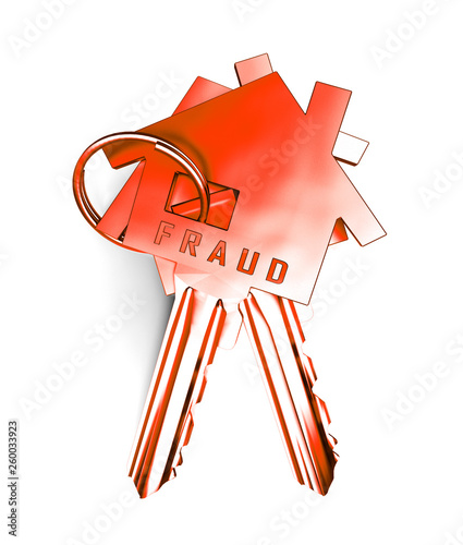 Mortgage Fraud Keys Represents Property Loan Scam Or Refinance Con - 3d Illustration