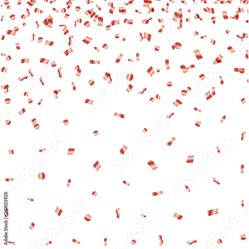Confetti Golden and Tiny. Falling On Transparent Background. Vector.
