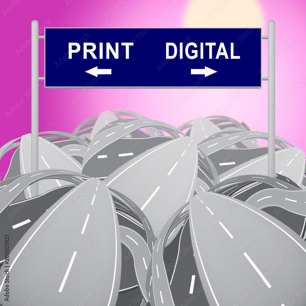 Print Vs Digital Sign Showing Published Brochure Versus Digital Version ...