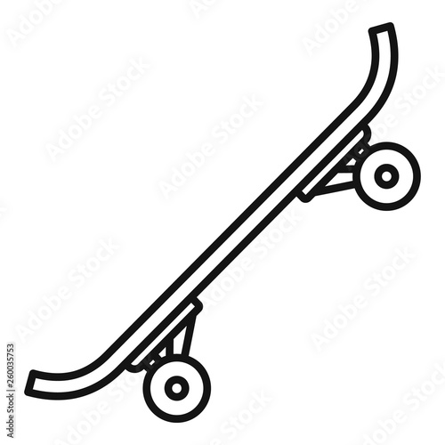 Plastic skateboard icon. Outline plastic skateboard vector icon for web design isolated on white background
