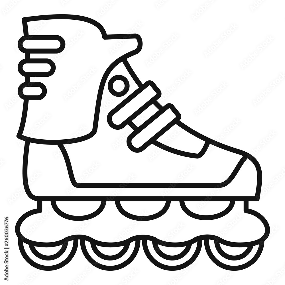 Sport inline skates icon. Outline sport inline skates vector icon for web design isolated on white background Sport inline skates icon. Outline sport inline skates vector icon for web design isolated on white background