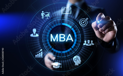 MBA Master of business administration Education concept.