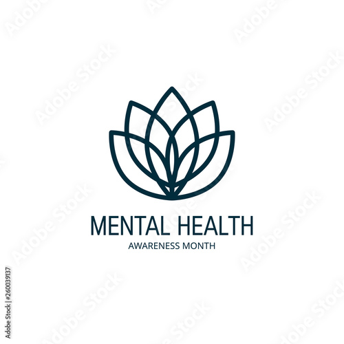 Mental health vector concept in simple flat style
