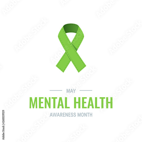 Mental health awareness month, vector flat style