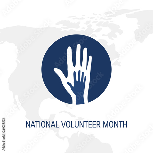 National volunteer month concept in flat style