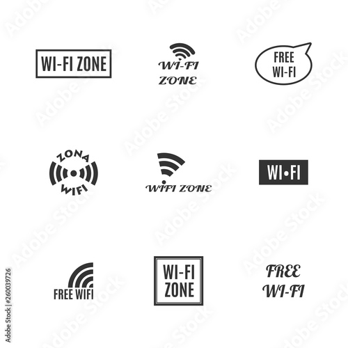 Set of wireless icons, vector illustration.