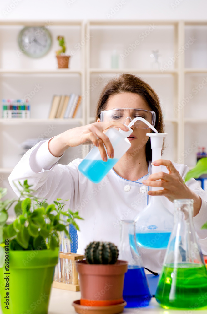 Old female biotechnology chemist working in the lab Old female biotechnology chemist working in the lab