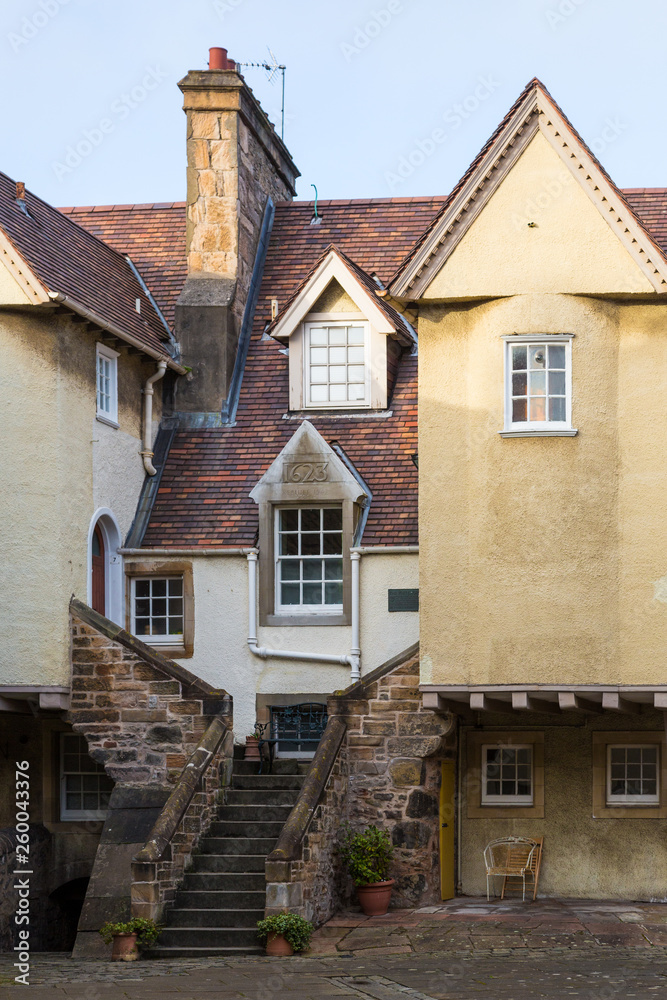 Edinburgh (Scotland) - Typical old houses in Canongate, Old Town