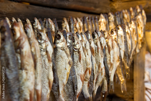 dry salted fish in the sun