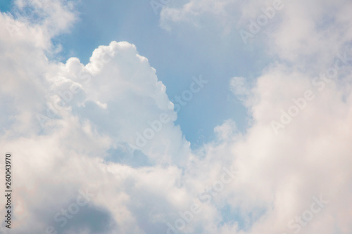 Blue sky with white clouds. Sky background.