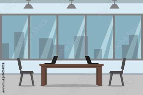 Empty meeting room. Vector illustration.