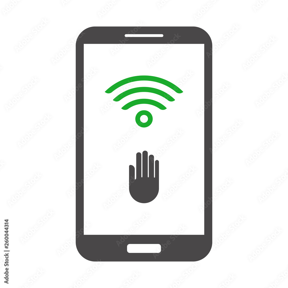 Smartphone with contactless payment. Vector illustration. Smartphone with contactless payment. Vector illustration.