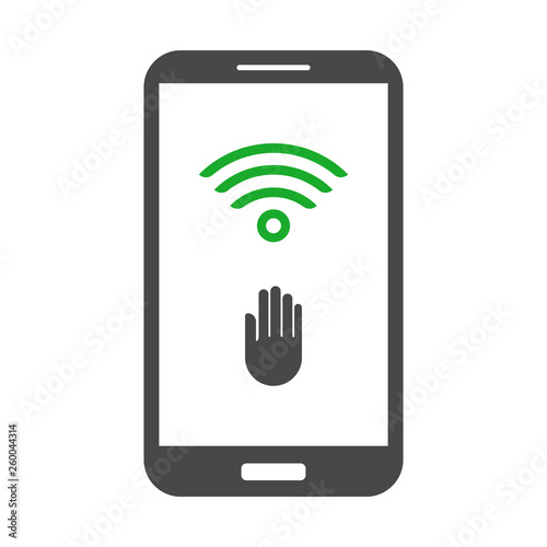 Smartphone with contactless payment. Vector illustration.