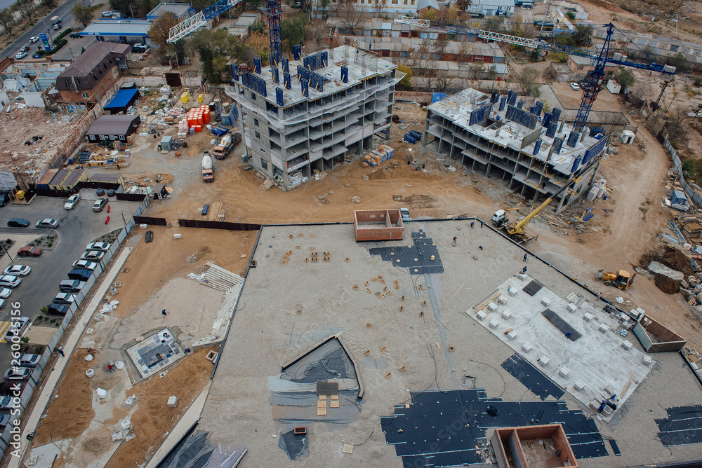 Fototapeta premium The foundation of a new high-rise building